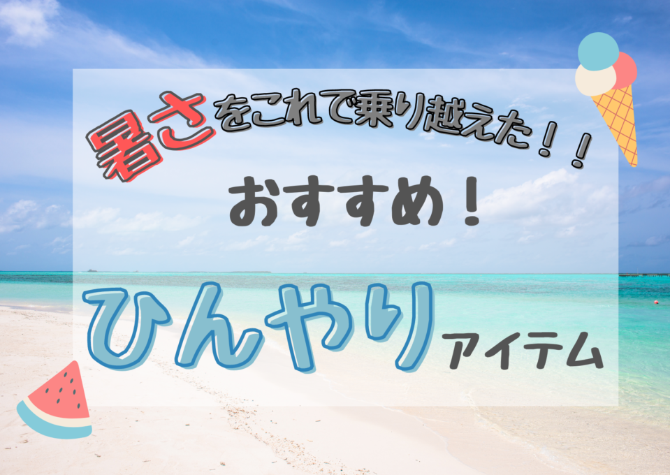 暑さをこれで乗り越えた!!おすすめ！ひんやりアイテム