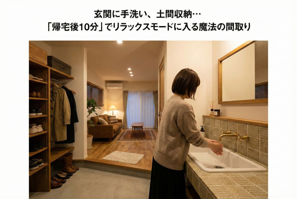 玄関に手洗い、土間収納…「帰宅後10分」でリラックスモードに入る魔法の間取り